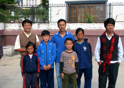 children and teachers at school in Nepal