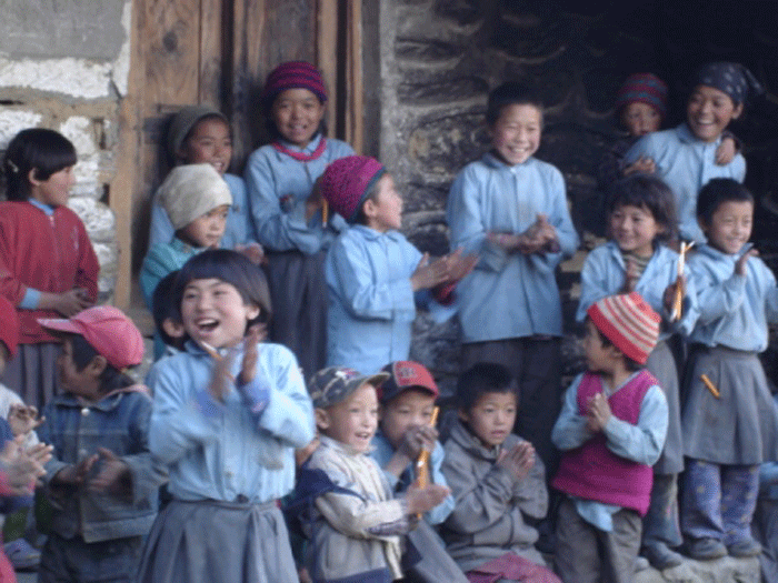 happy children in Nepal